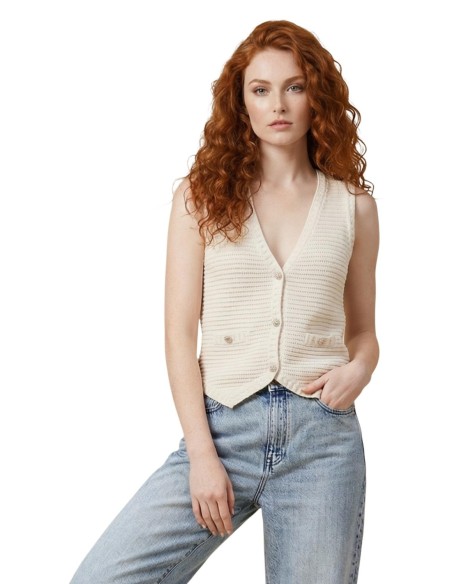Morgan De Toi Gilet Femme beige – Style moderne